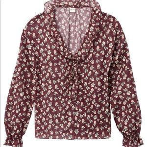 NWOT La Vie Rebecca Taylor Floral Cherise Stripe